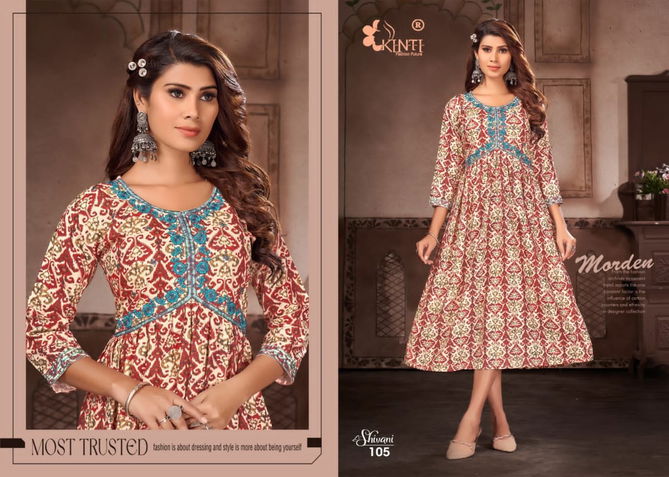 Shivani By Kinti Printed Embroidery Kurtis Wholesale Price In Surat
